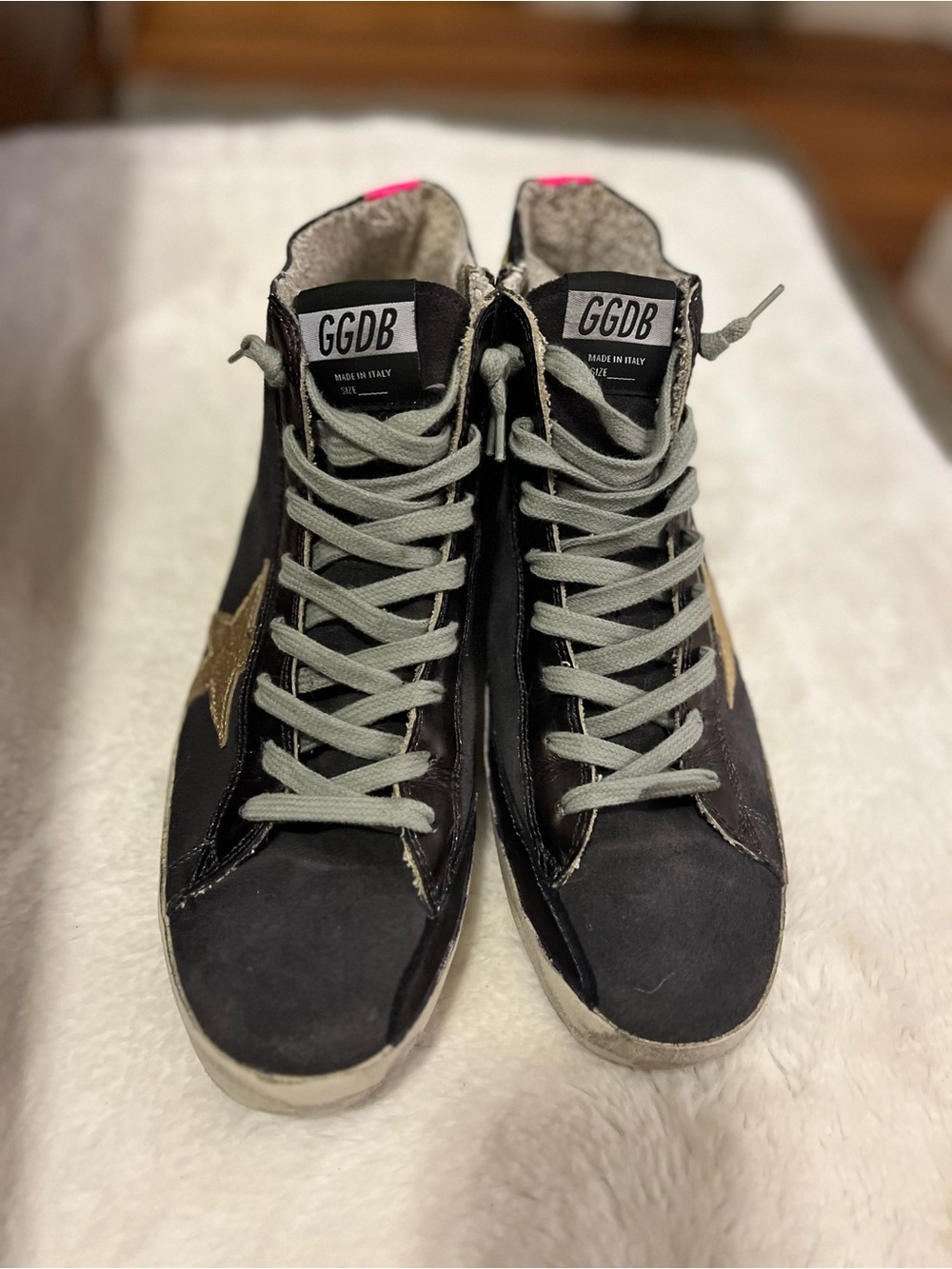 Golden goose Francy Black High-Top Sneaker with Gold Star Accent